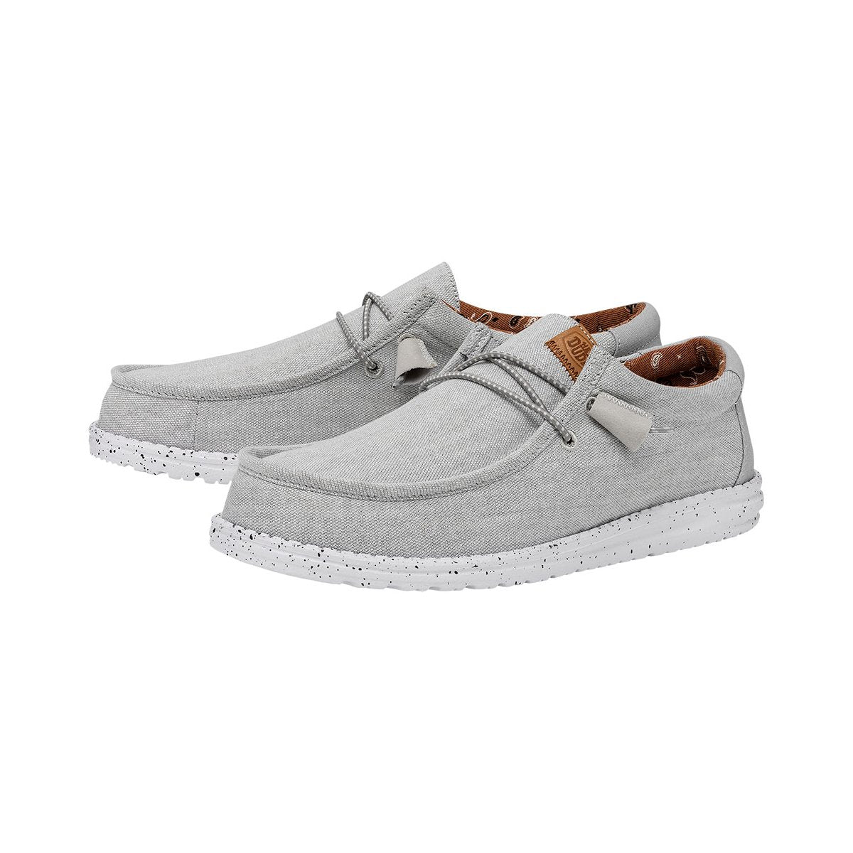 HEY DUDE Mocassino Uomo Wally Washed Canvas-Light Grey