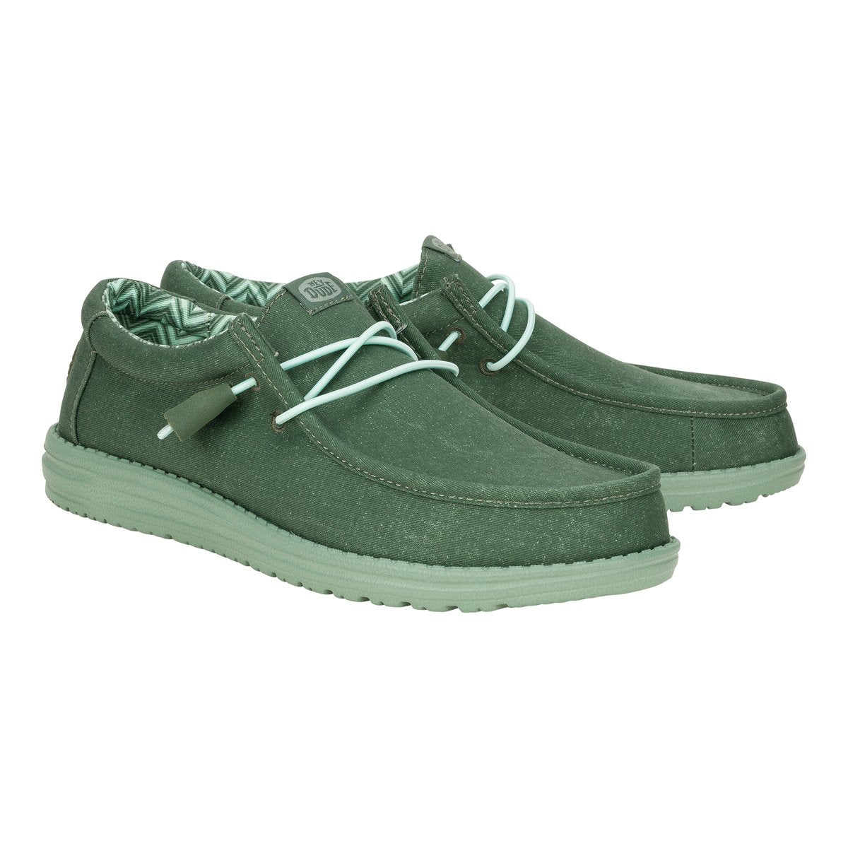 HEY DUDE Mocassino Uomo Wally Canvas M-Duck Green Iceberg Green