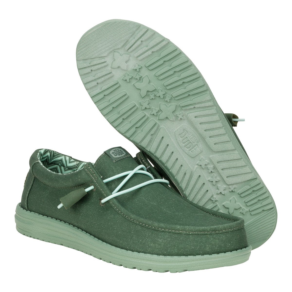 HEY DUDE Mocassino Uomo Wally Canvas M-Duck Green Iceberg Green