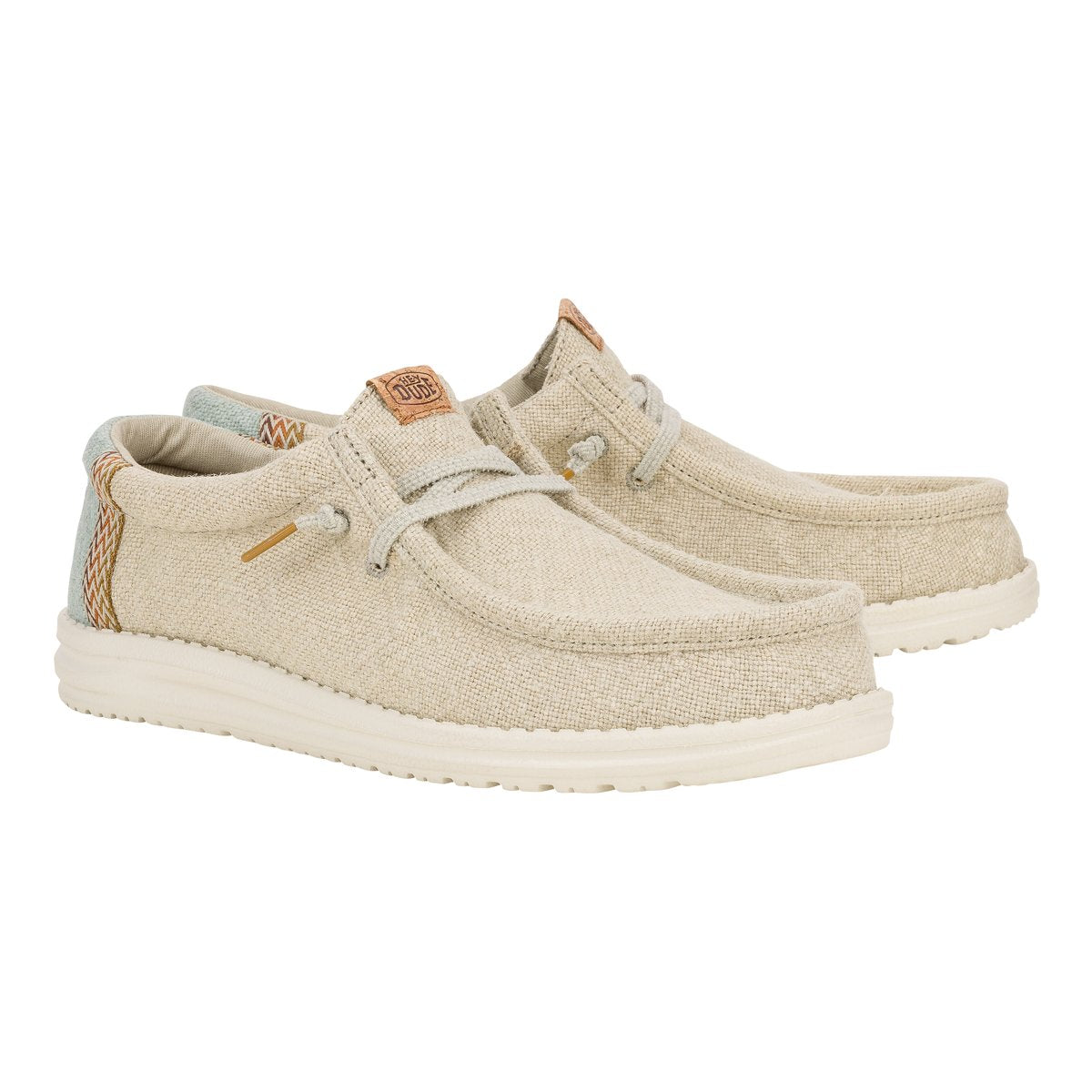 HEY DUDE Mocassino Uomo Wally Jute-Stone Grey Iceberg Green