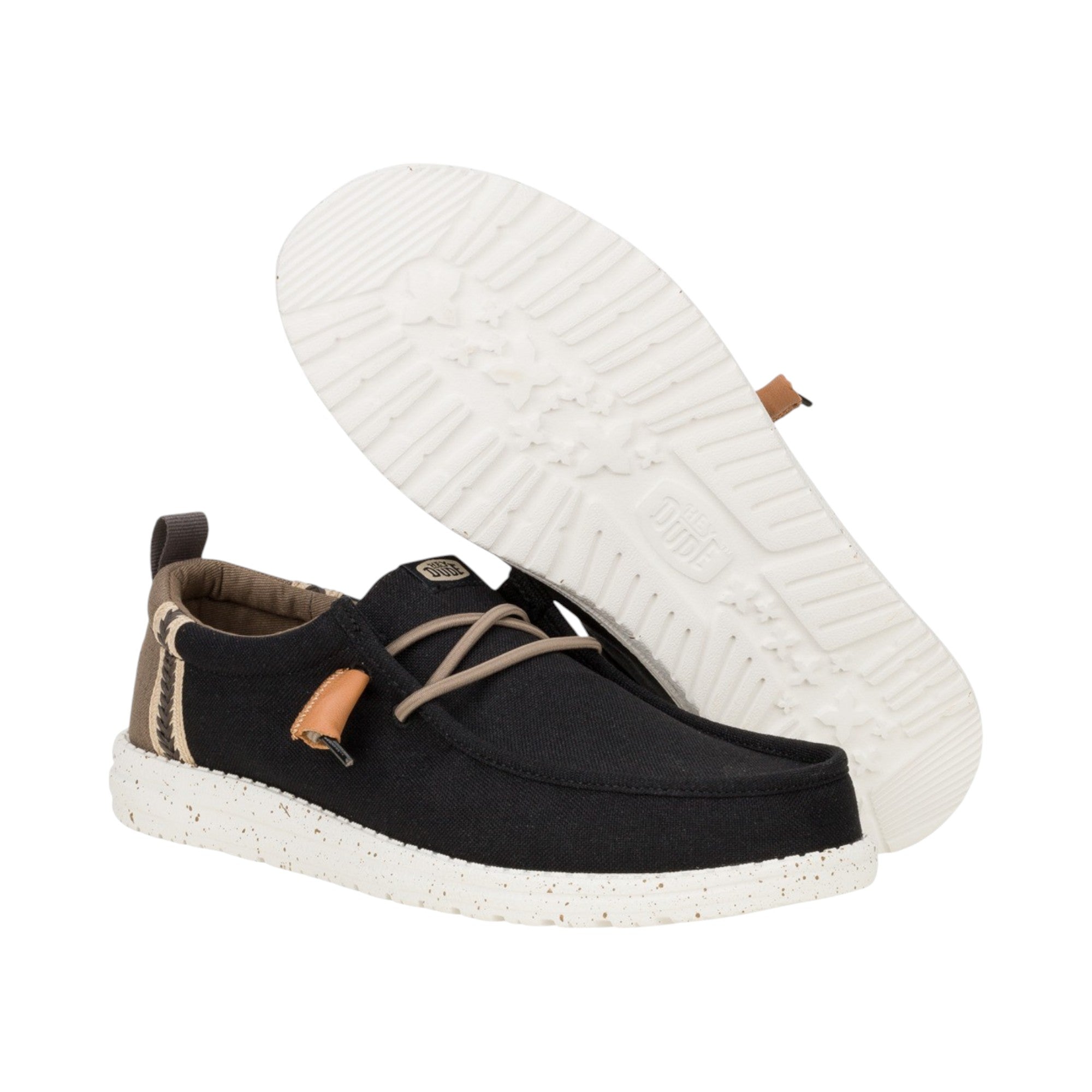 HEY DUDE Mocassino Uomo Wally Summer Linen-Black Walnut