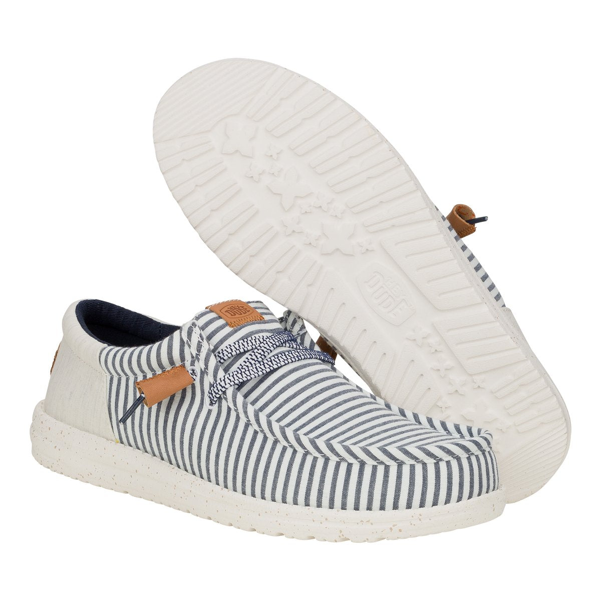 HEY DUDE Mocassino Uomo Wally Funk Seersucker-Princess Blue Wood Ash