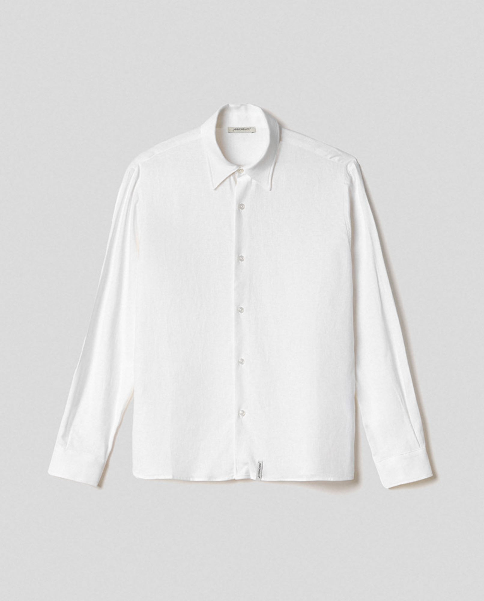 HINNOMINATE Camicia Uomo Lino Basica-Bianco