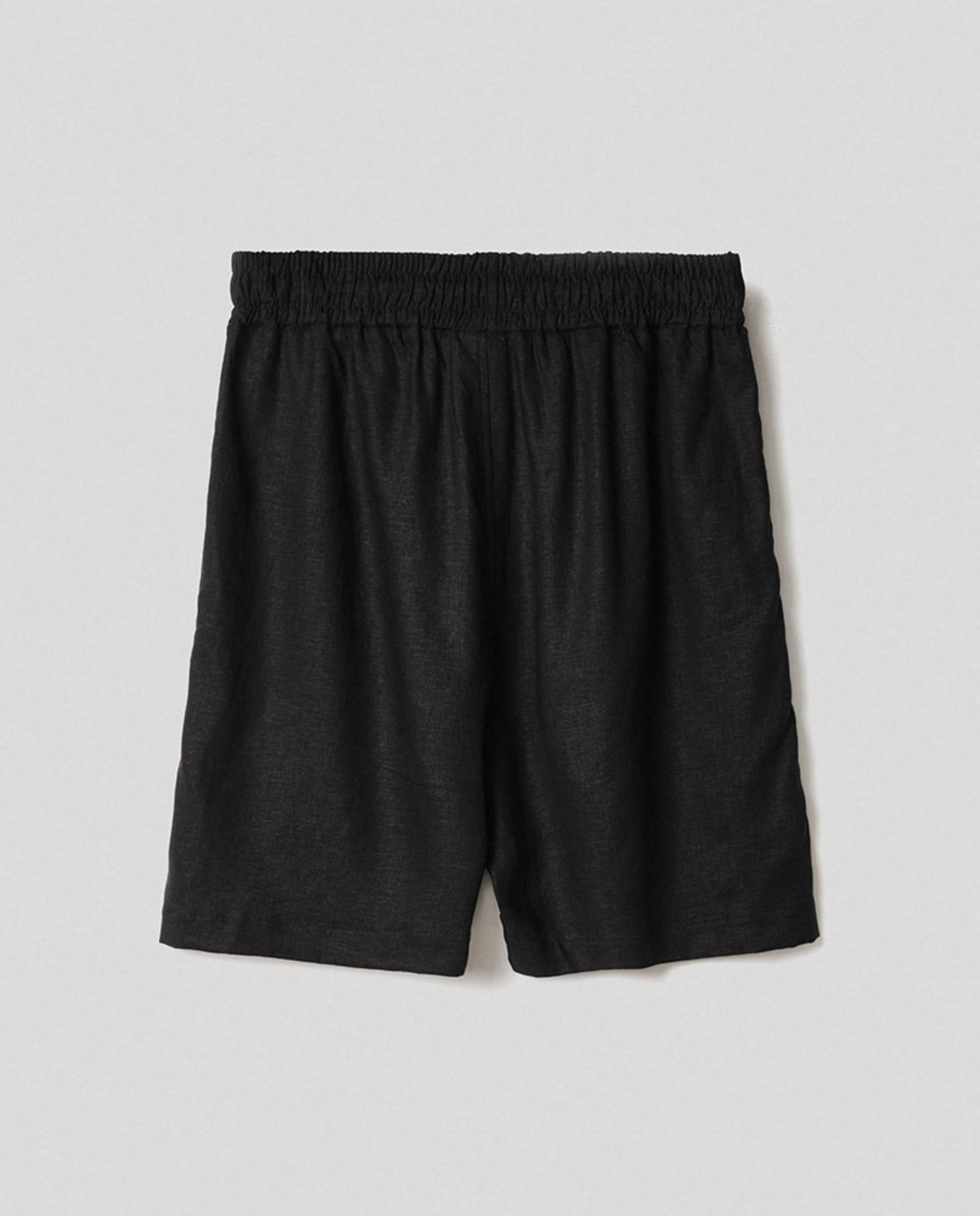 HINNOMINATE Bermuda Uomo Lino Coulisse-Nero