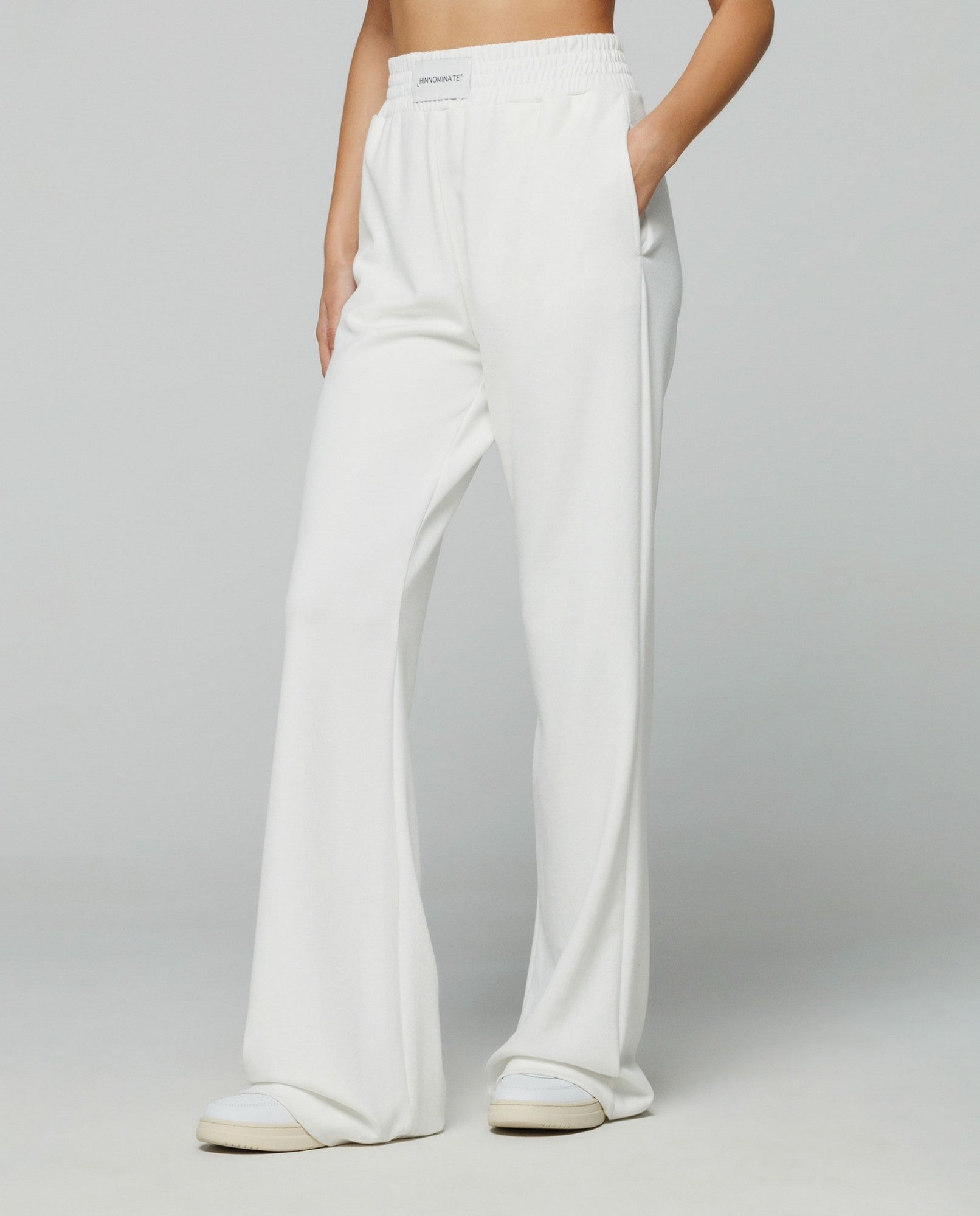 HINNOMINATE Pantalone Donna in Modal dritto-Bianco
