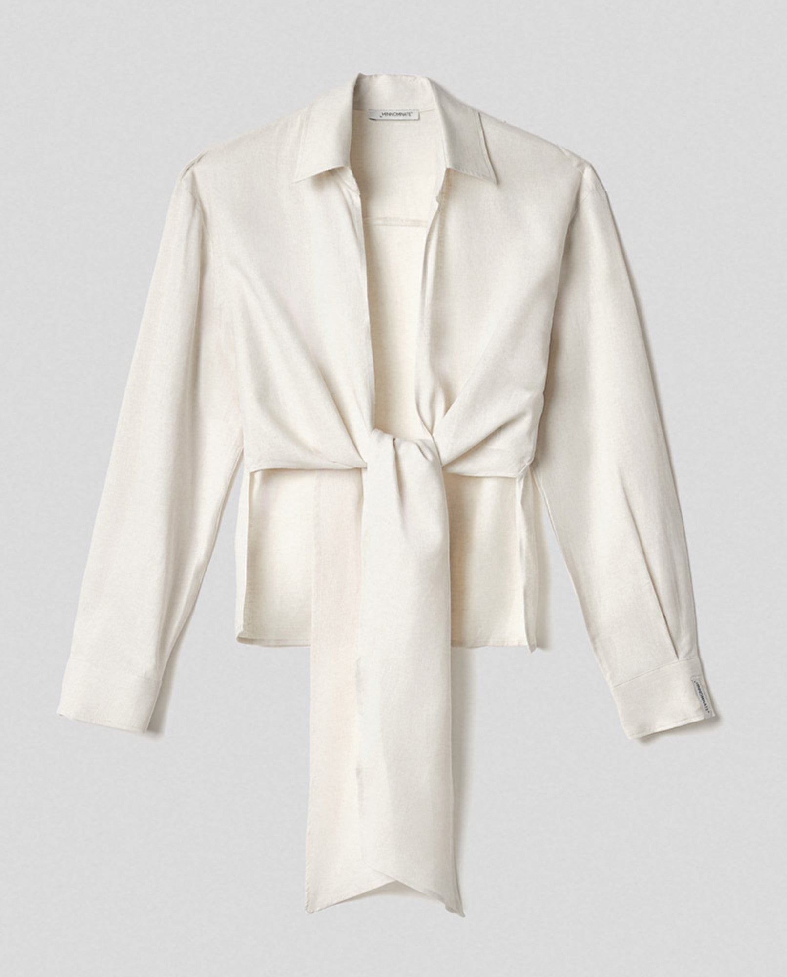HINNOMINATE Camicia Donna Lino nodo-Ecru