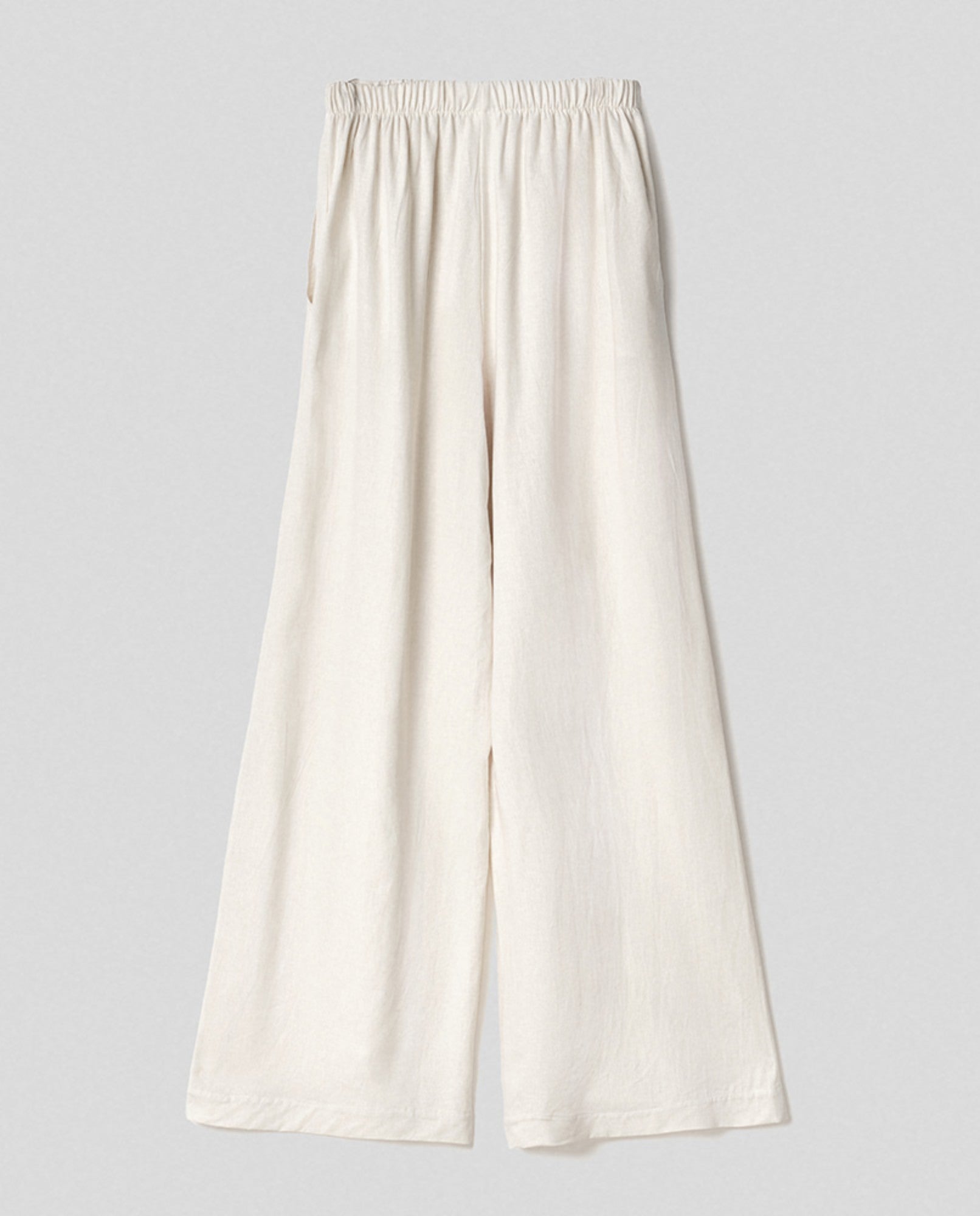 HINNOMINATE Pantalone Donna largo dritto Lino-Ecru