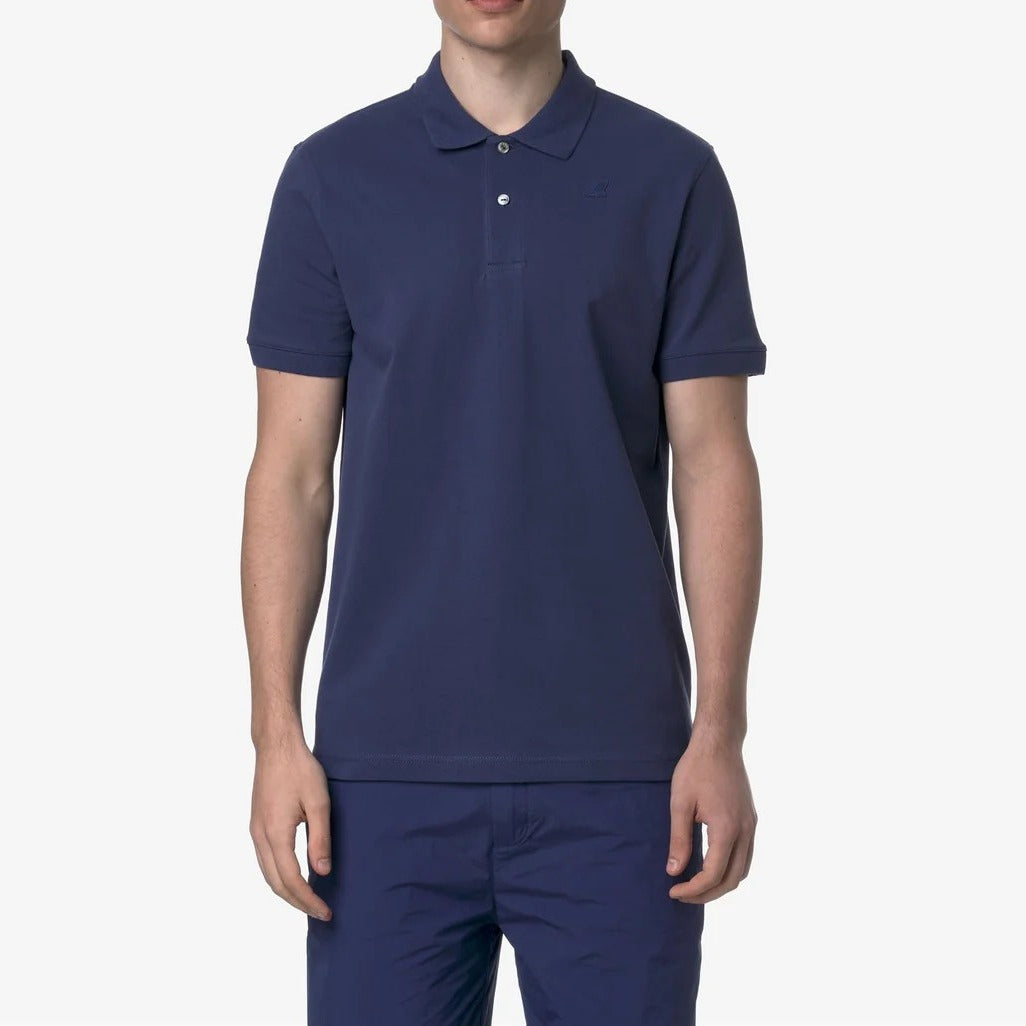 K-WAY Polo Uomo Amedee Pique-Blue Deep Cobalt