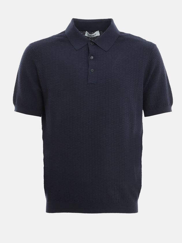 KANGRA Polo Uomo Cotone Lino-Blu