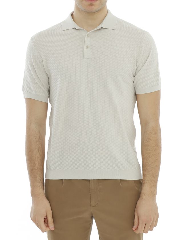 KANGRA Polo Uomo Cotone Lino-Travertino