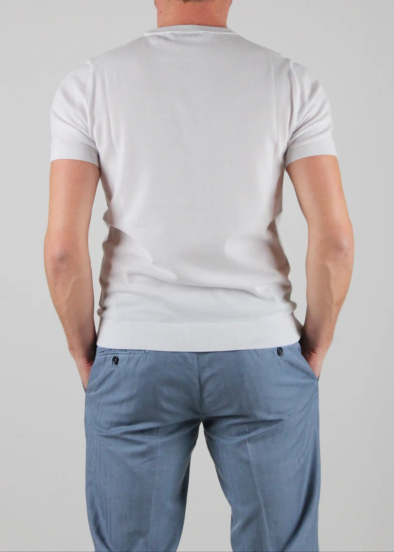 KANGRA Maglia Uomo Girocollo Cotone-Bianco
