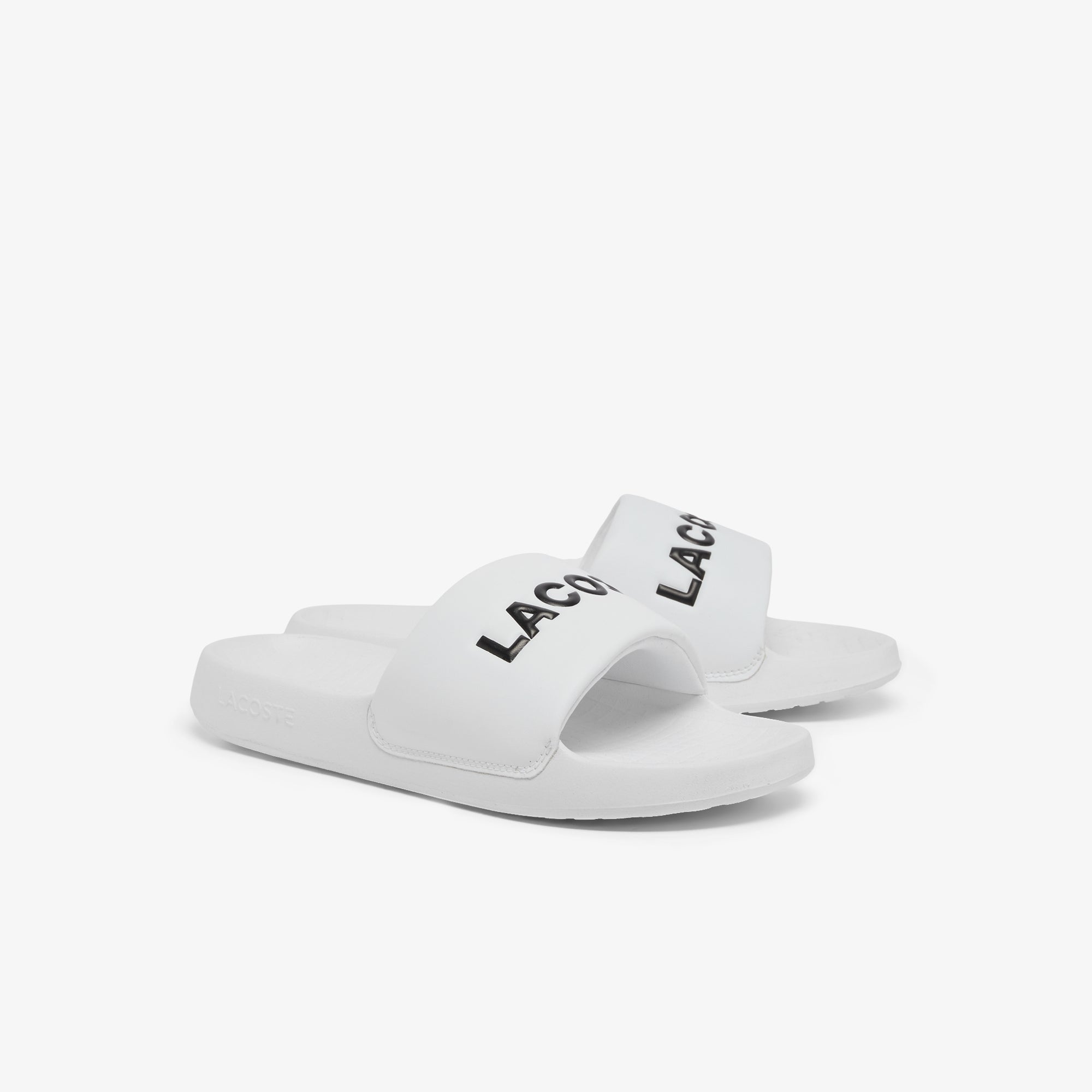 LACOSTE Ciabatta Uomo Serve Slide 1.0-Bianco Nero