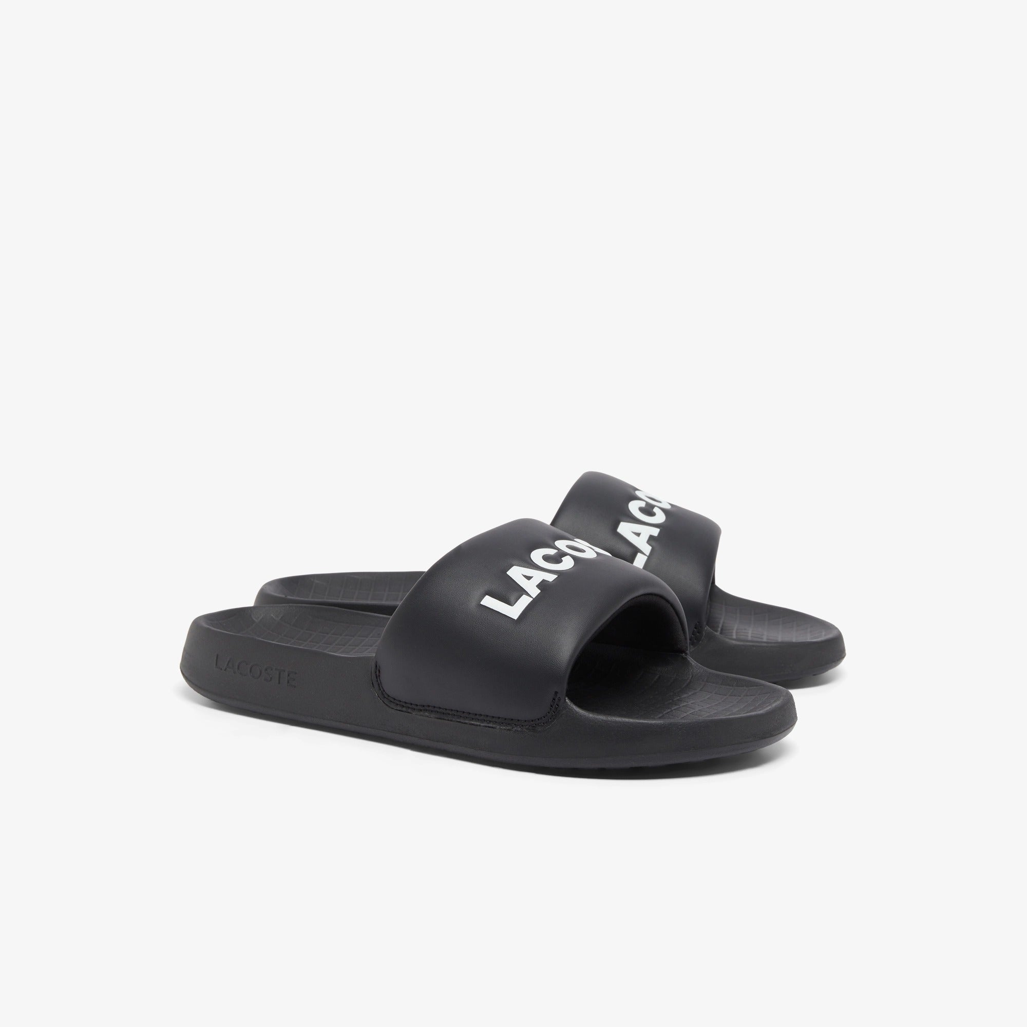 LACOSTE Ciabatta Uomo Serve Slide 1.0-Nero Bianco
