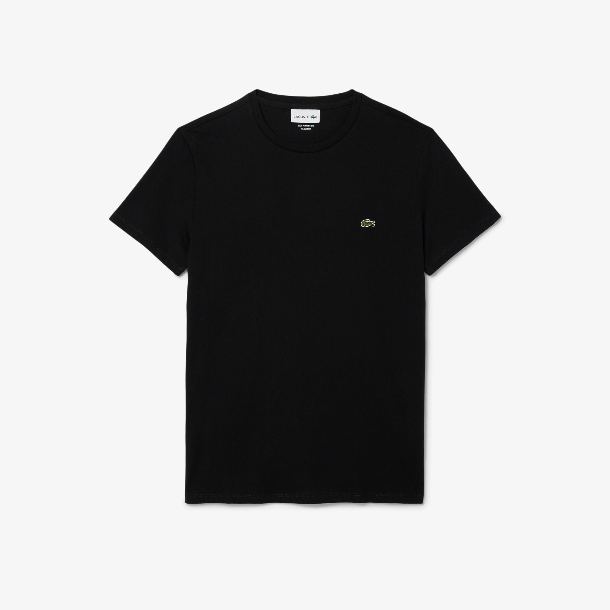 LACOSTE T-Shirt Uomo Cotone Pima-Nero