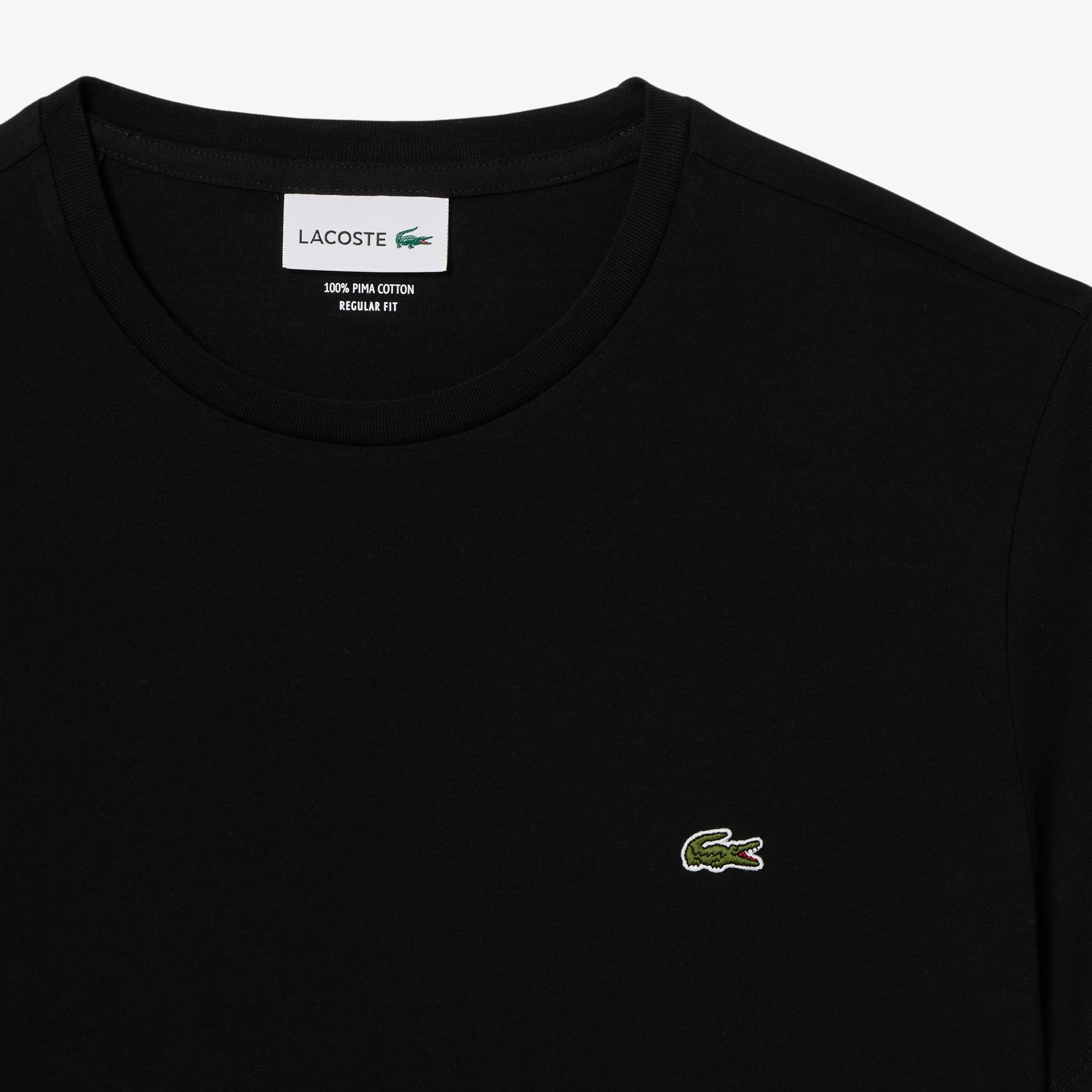 LACOSTE T-Shirt Uomo Cotone Pima-Nero