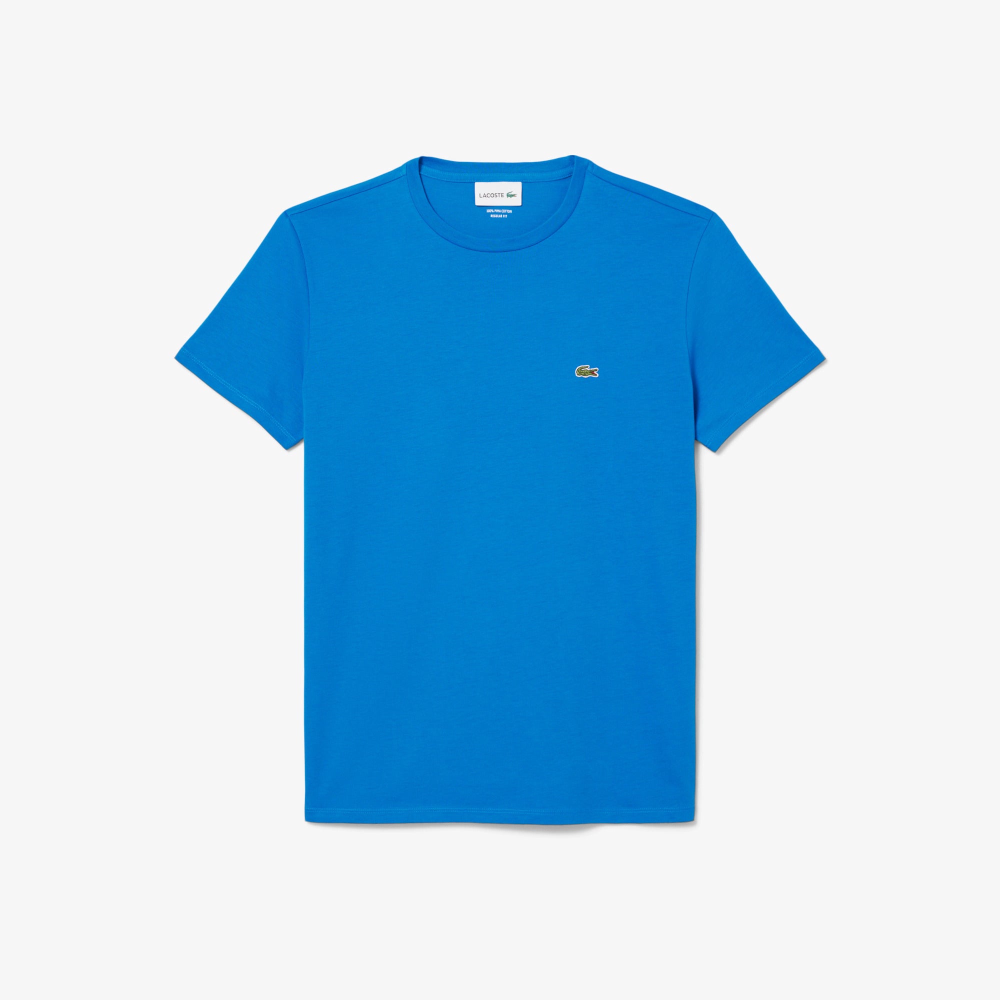 LACOSTE T-Shirt Uomo Cotone Pima-Blu Azzurro
