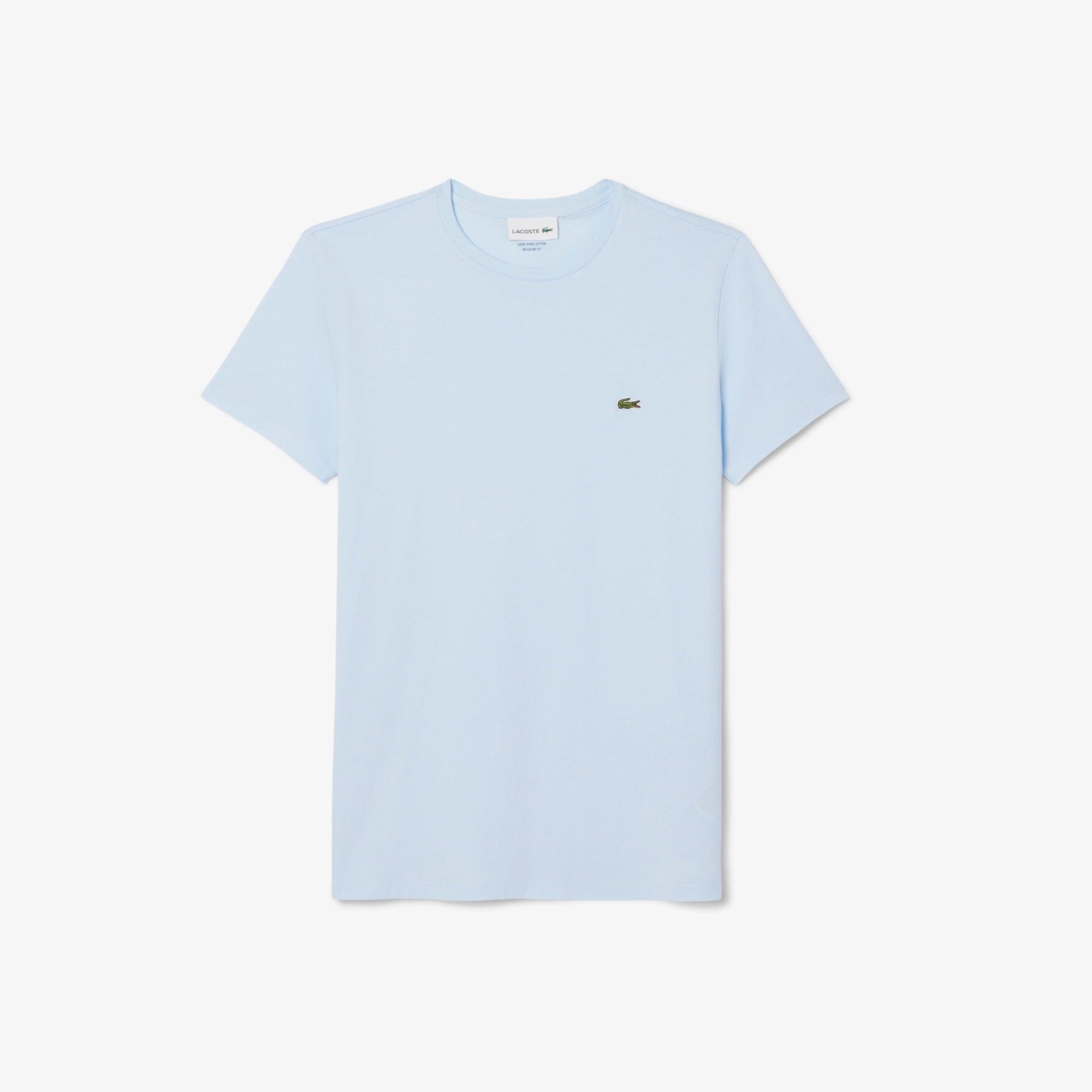 LACOSTE T-Shirt Uomo Cotone Pima-Blu Chiaro