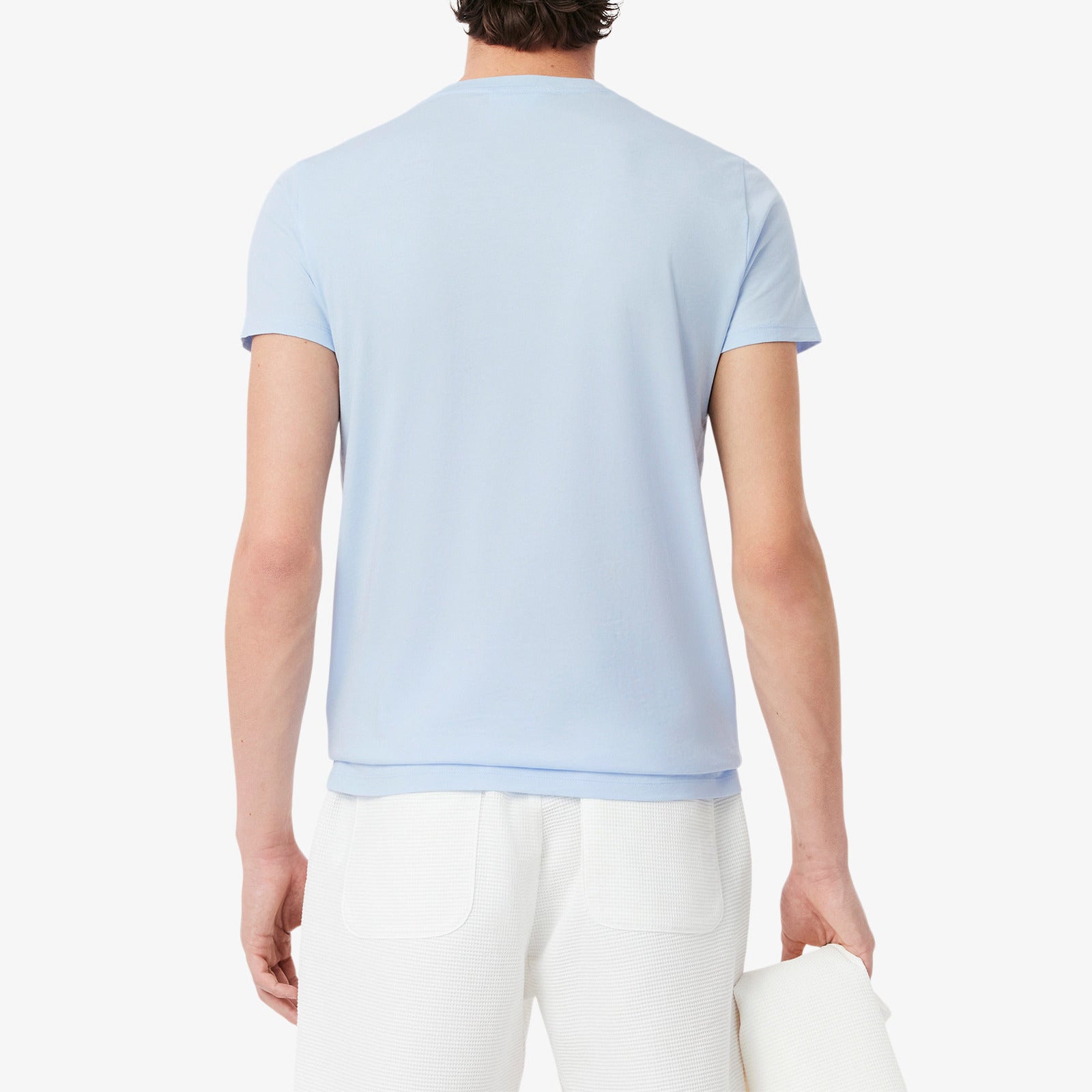 LACOSTE T-Shirt Uomo Cotone Pima-Blu Chiaro
