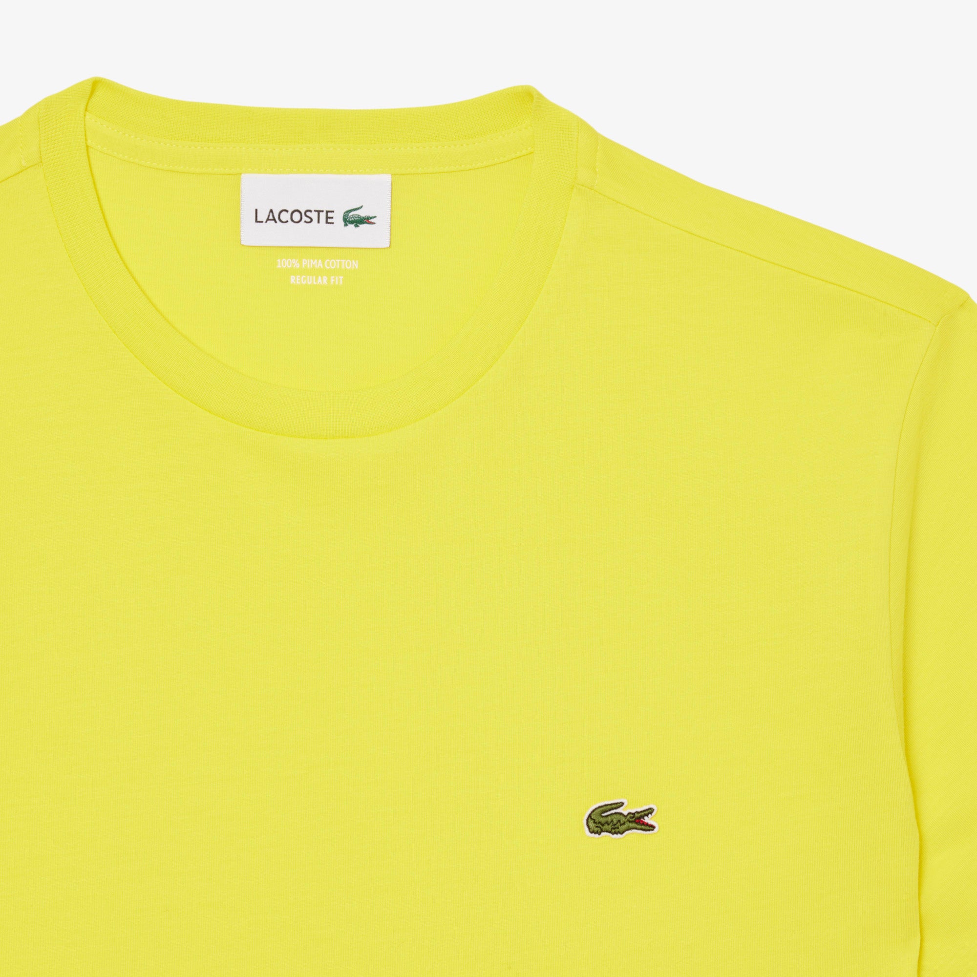 LACOSTE T-Shirt Uomo Cotone Pima-Giallo