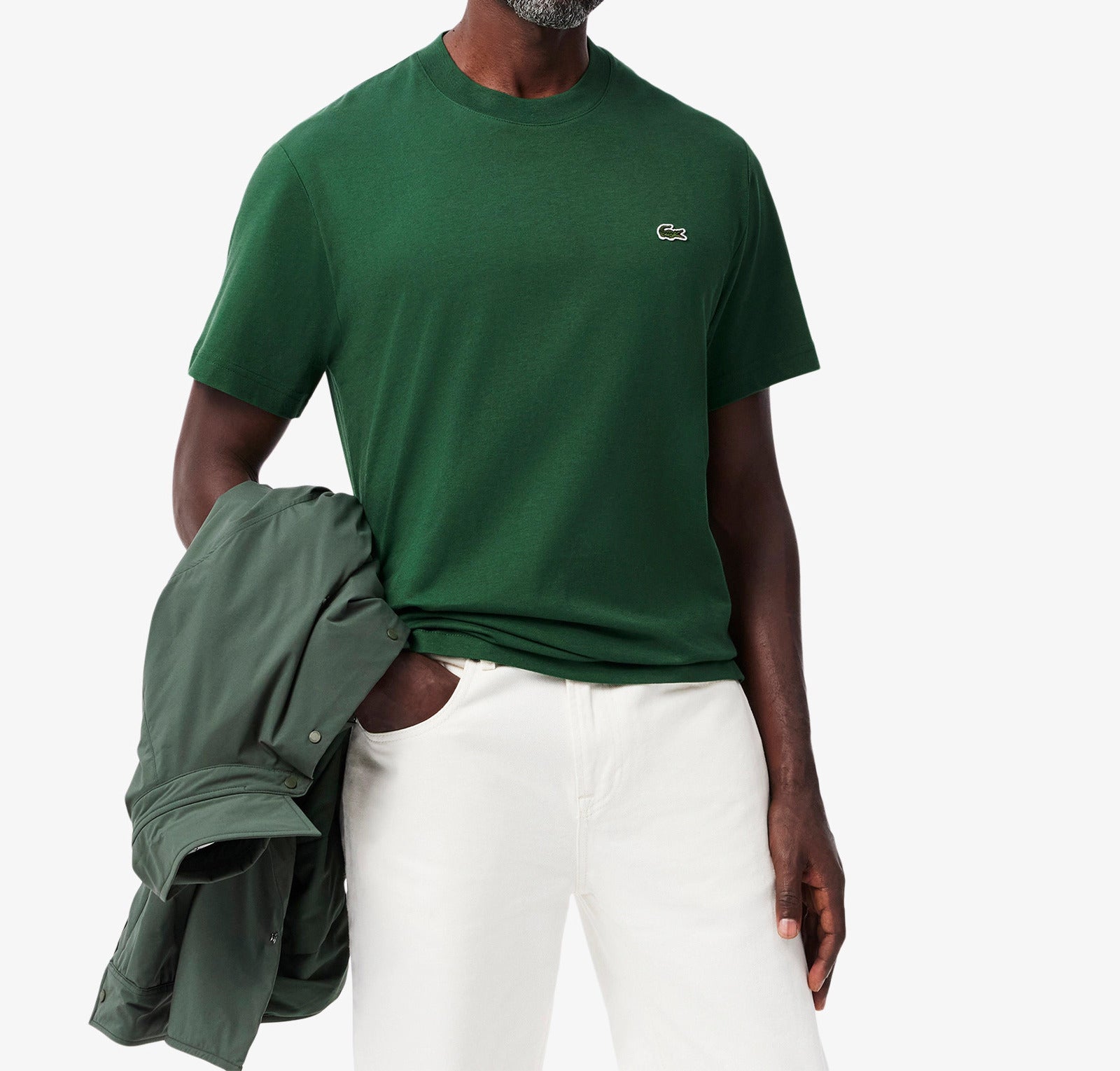 LACOSTE T-Shirt Uomo Cotone-Verde