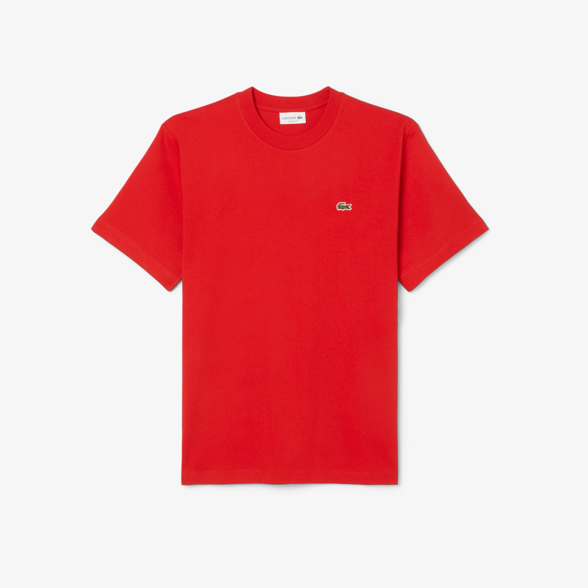 LACOSTE T-Shirt Uomo Cotone-Rosso
