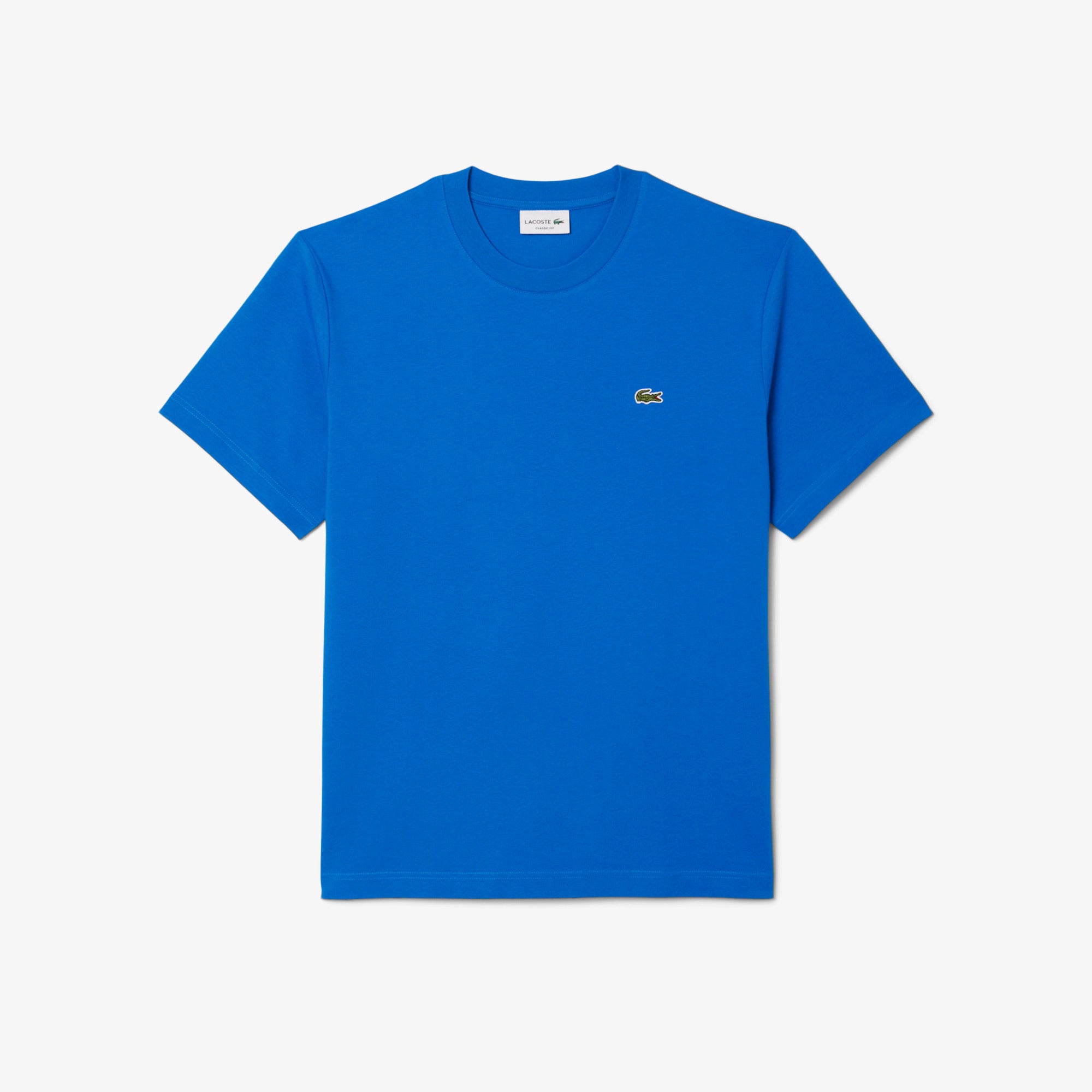 LACOSTE T-Shirt Uomo Cotone-Blu Azzurro