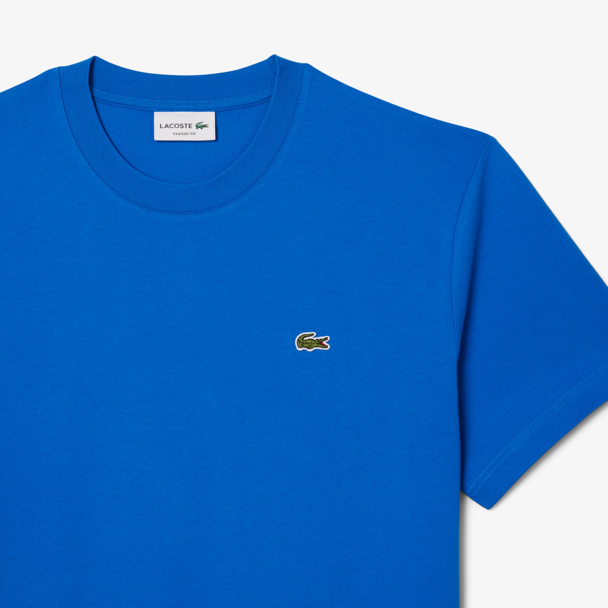 LACOSTE T-Shirt Uomo Cotone-Blu Azzurro