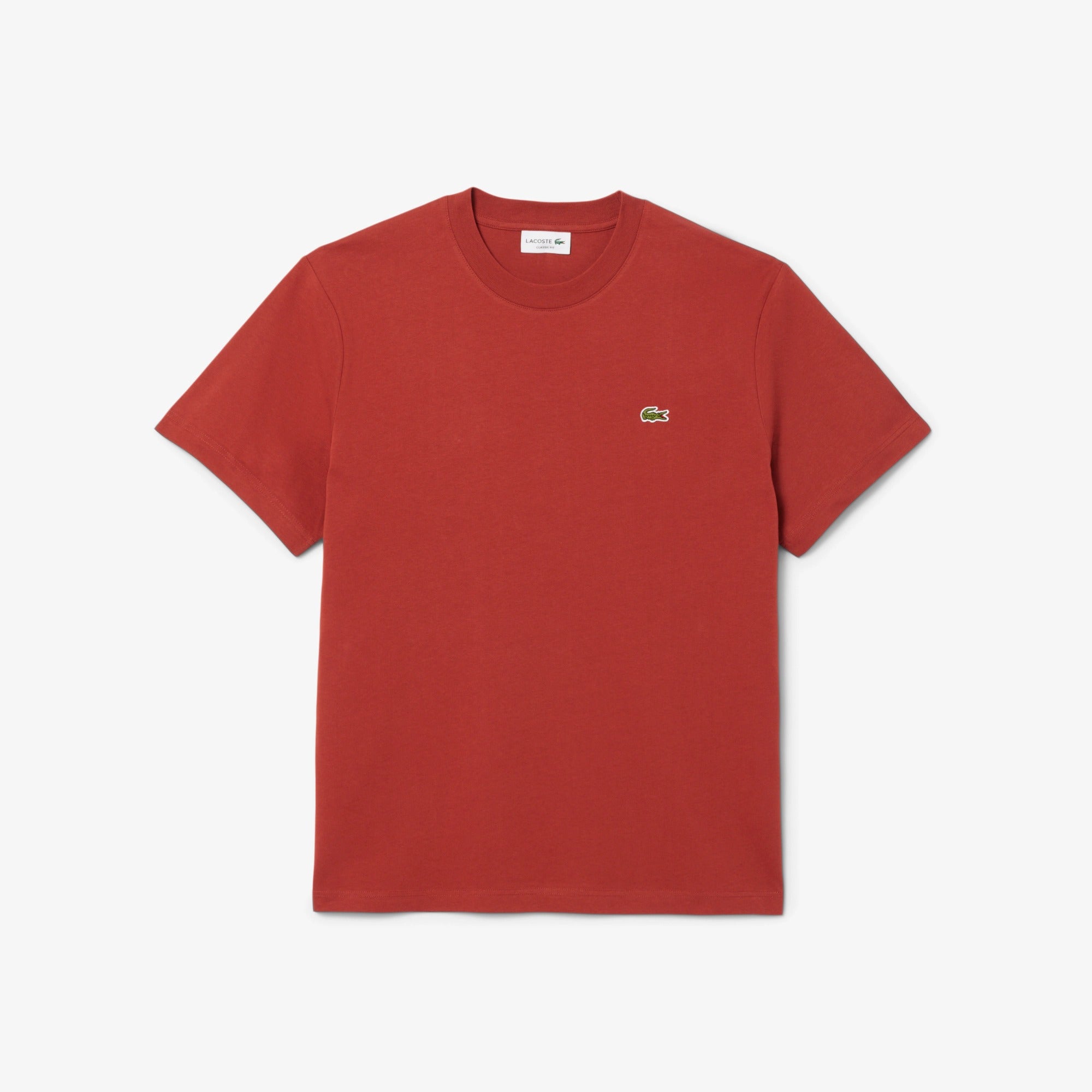 LACOSTE T-Shirt Uomo Cotone-Marrone