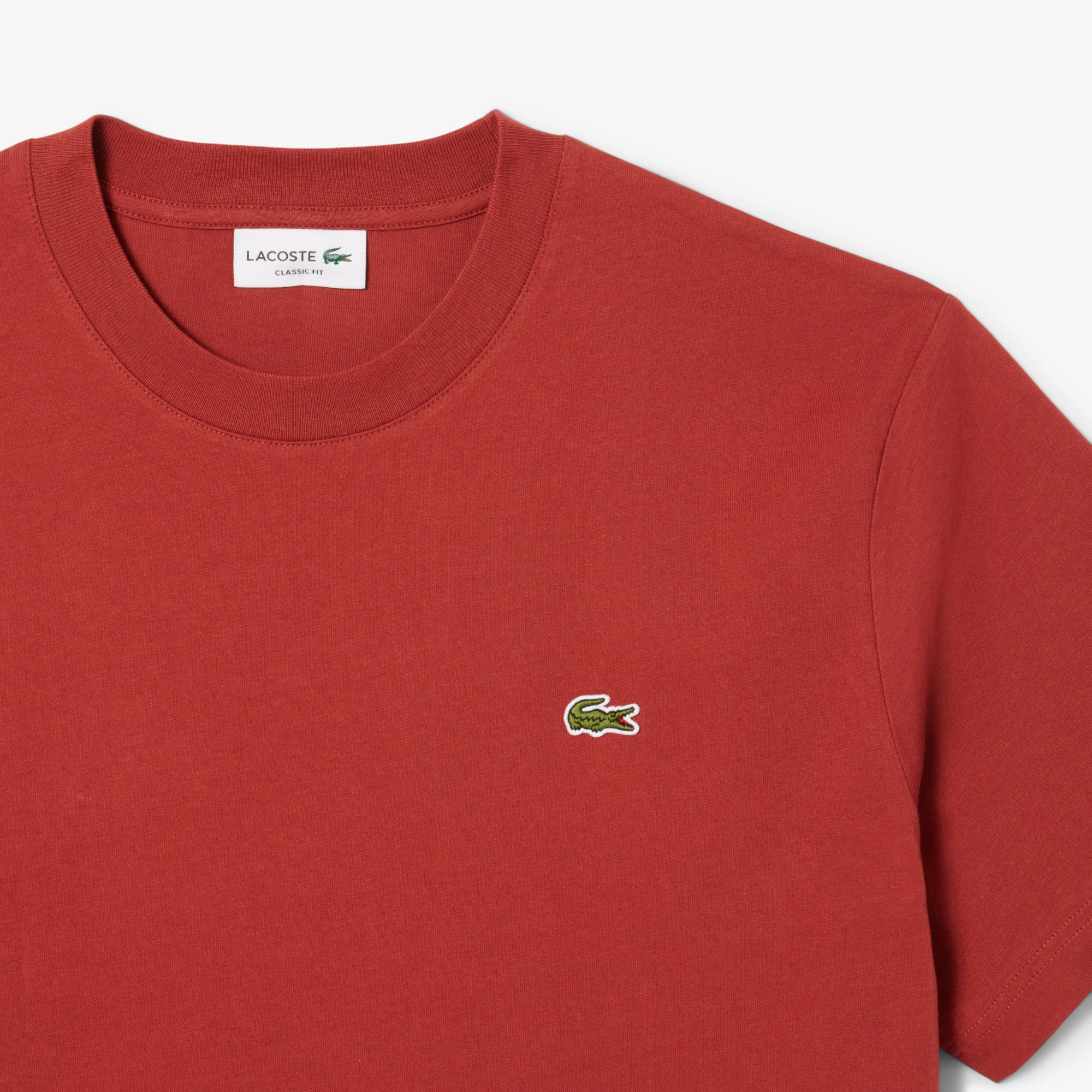 LACOSTE T-Shirt Uomo Cotone-Marrone