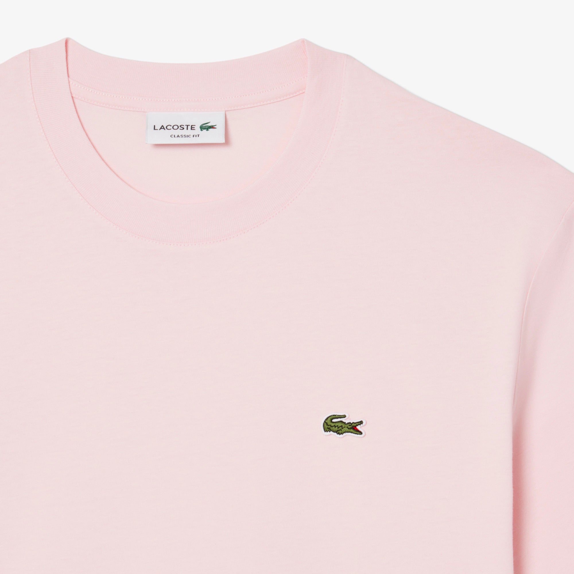 LACOSTE T-Shirt Uomo Cotone-Rosa Chiaro