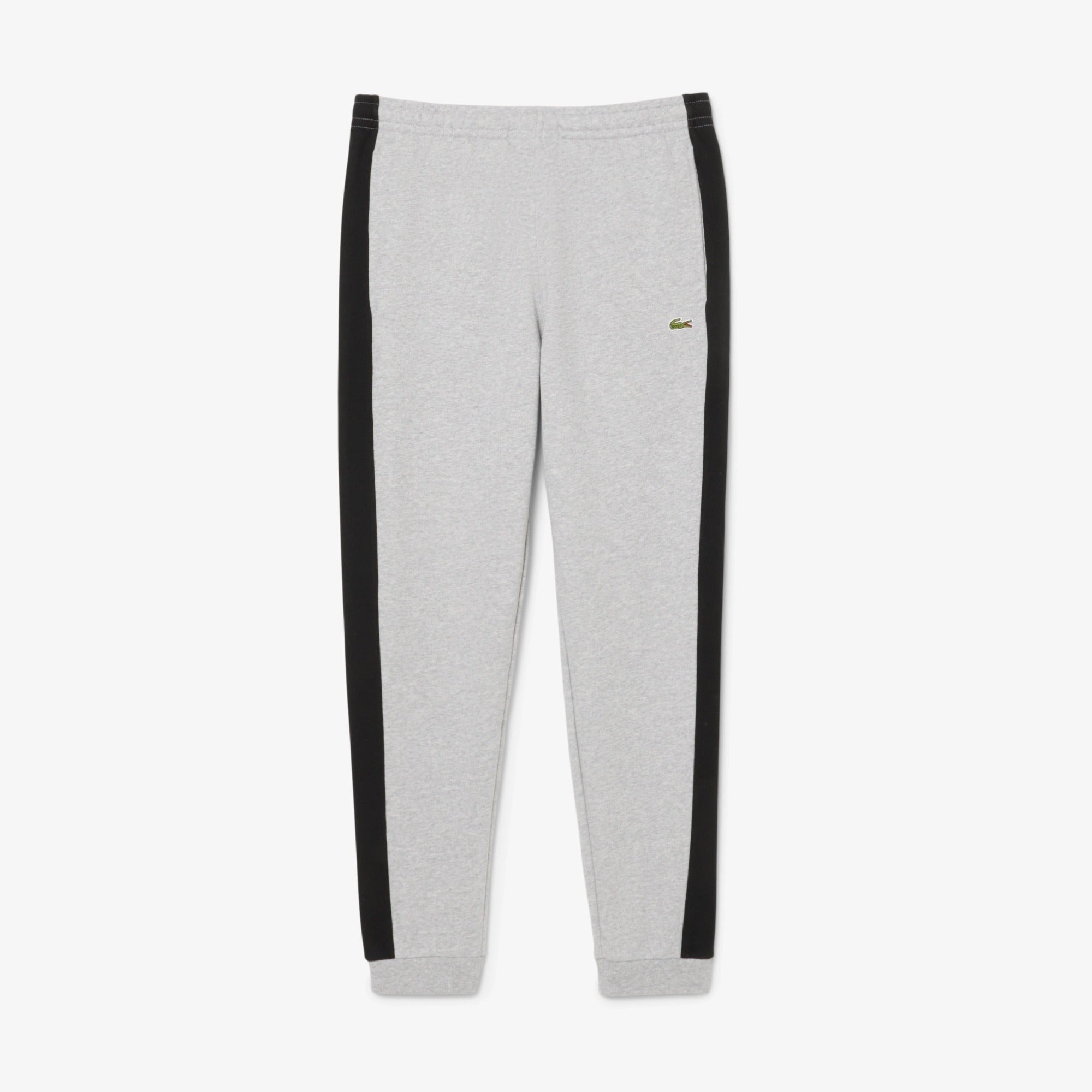 LACOSTE Pantalone Tuta Color Block-Grigio Chine Nero