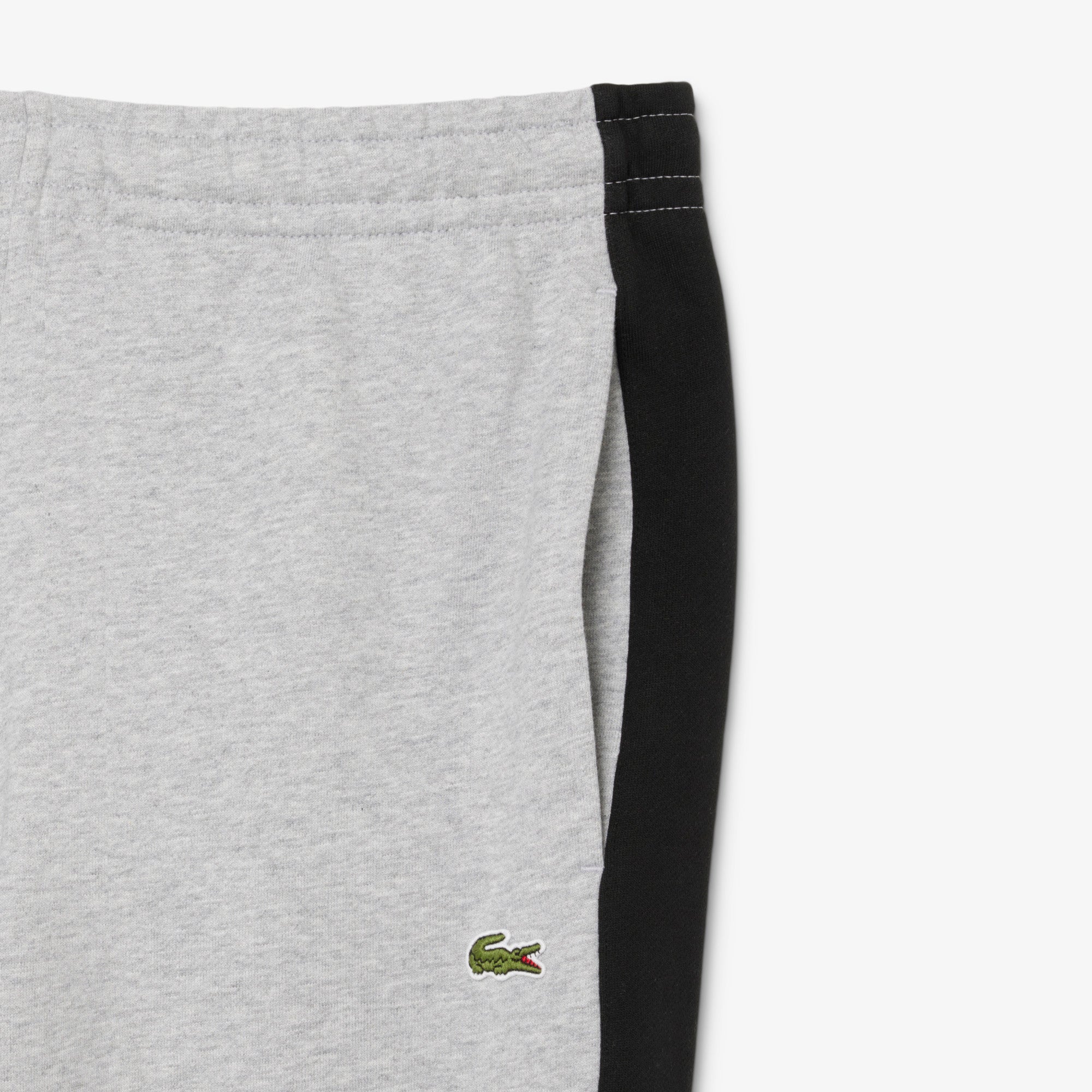 LACOSTE Pantalone Tuta Color Block-Grigio Chine Nero