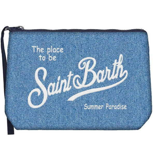 MC2 SAINT BARTH Pochette Aline Denim-Light Blue