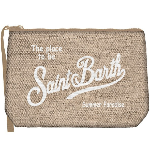 MC2 SAINT BARTH Pochette Aline Linen-Beige