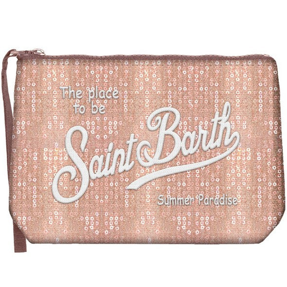 MC2 SAINT BARTH Pochette Aline Paillettes-Rosa