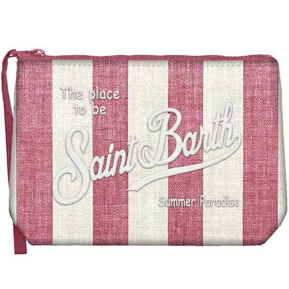 MC2 SAINT BARTH Pochette Aline Soft-Stripes Bid Bordeaux