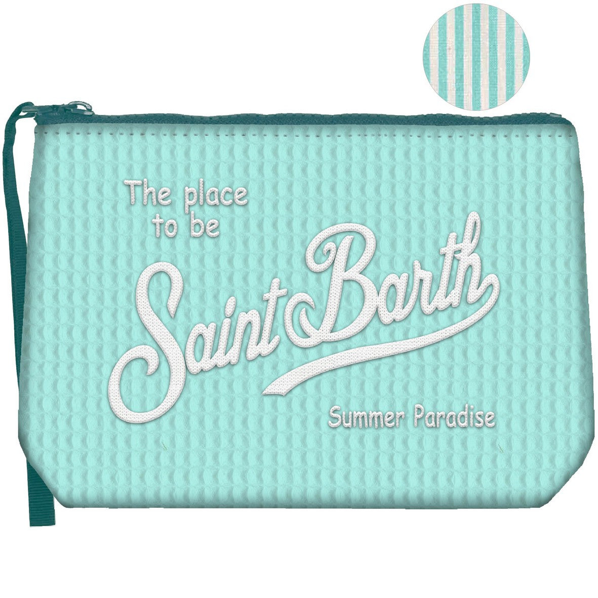MC2 SAINT BARTH Pochette Aline Soft-Waffle Azzurro