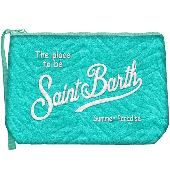 MC2 SAINT BARTH Pochette Aline Sponge-Zebra Verde Acqua