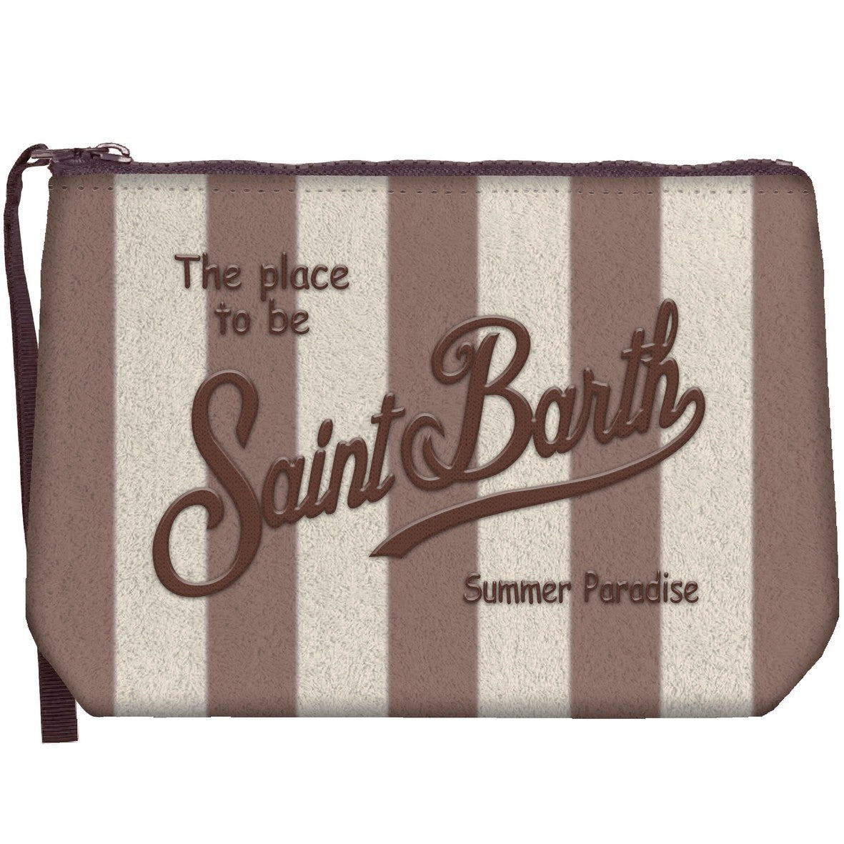 MC2 SAINT BARTH Pochette Aline Sponge-Stripes Beige