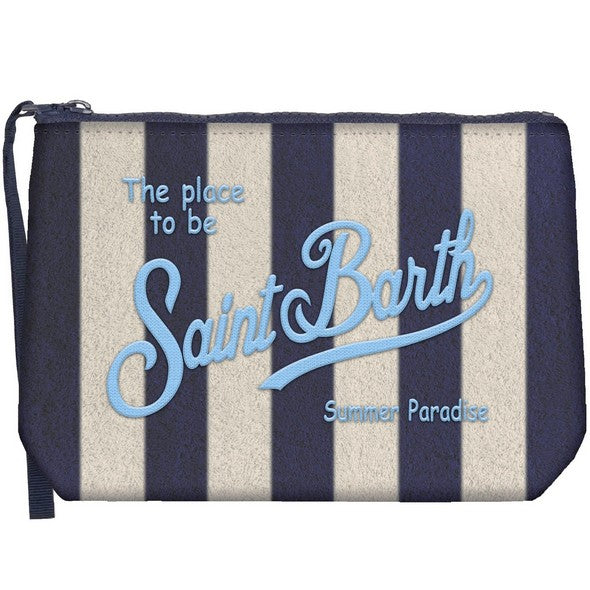 MC2 SAINT BARTH Pochette Aline Sponge-Stripes Blu