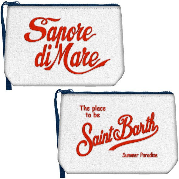 MC2 SAINT BARTH Pochette Aline Sponge-Bianco