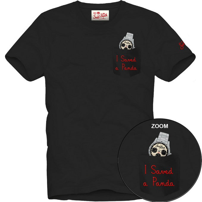 MC2 SAINT BARTH T-Shirt Uomo Austin-Saved Panda Nero
