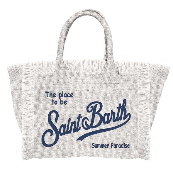 MC2 SAINT BARTH Borsa Colette Linen-Bianco