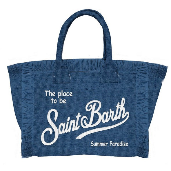 MC2 SAINT BARTH Borsa Colette Linen-Navy