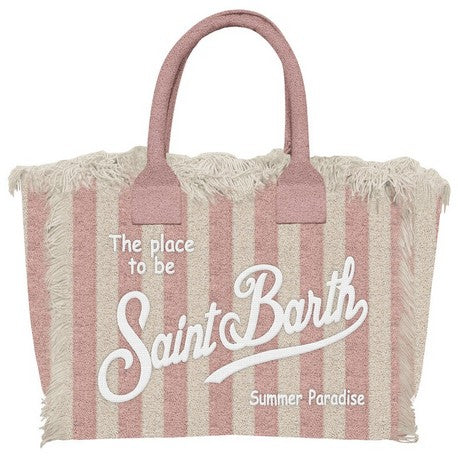 MC2 SAINT BARTH Borsa Colette Sponge-Stripes Rosa Chiaro