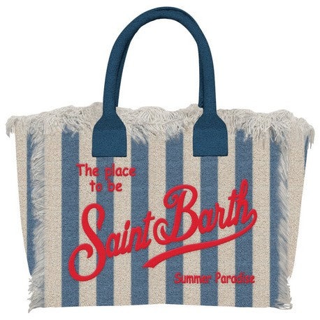 MC2 SAINT BARTH Borsa Colette Sponge-Stripes Navy