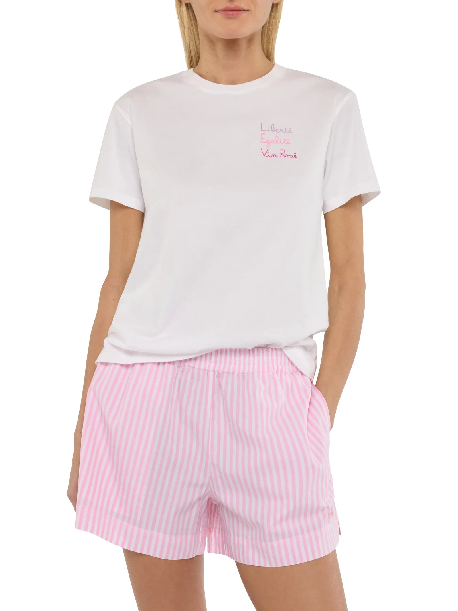 MC2 SAINT BARTH T-Shirt Donna Emilie-Liberté Vin Rosé Bianco