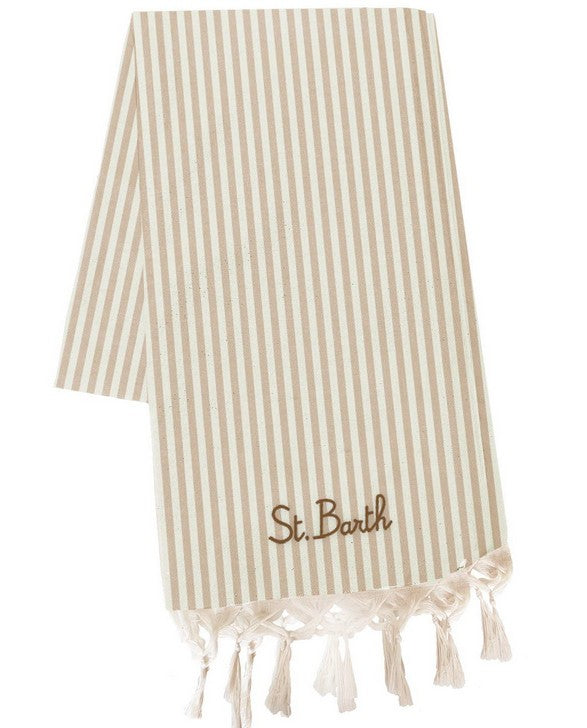 MC2 SAINT BARTH Telo Mare Foutas Light N-Stripes Beige