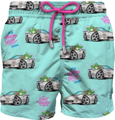 MC2 SAINT BARTH Boxer Uomo Gustavia-Miami Nice Verde Acqua