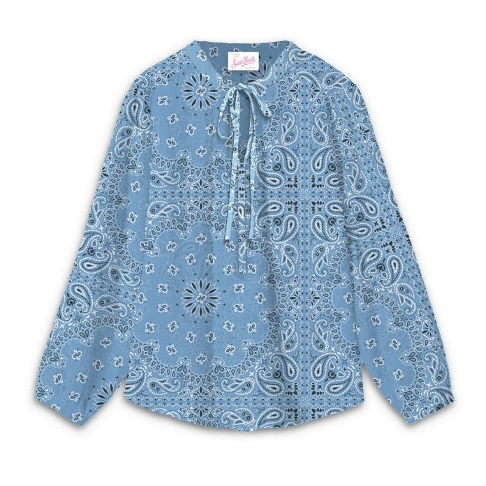 MC2 SAINT BARTH Blusa Donna Harper-Bandanna Round Blu Avio